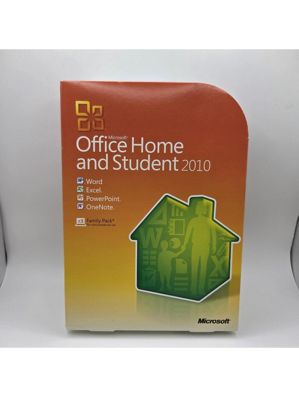 Microsoft Office Home and Student 2010 Family Pack 3 PC Word Excel PowerPoint